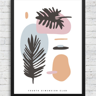 Abstract Palm Leaves Framed Poster