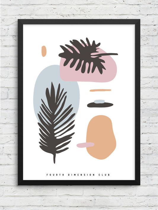 Abstract Palm Leaves Framed Poster
