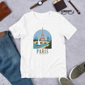 Paris France Half Sleeve T-Shirt — White