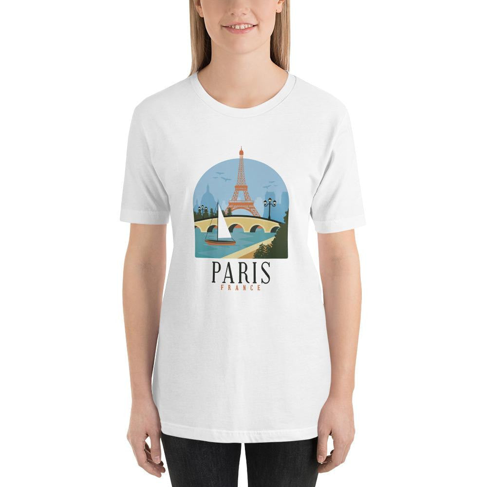 Paris France Half Sleeve T-Shirt — back view