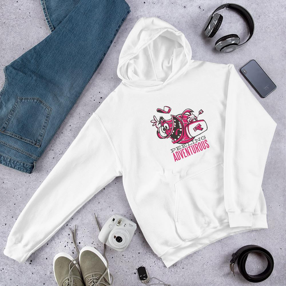 Feeling Adventurous Unisex Hooded Sweatshirt — White