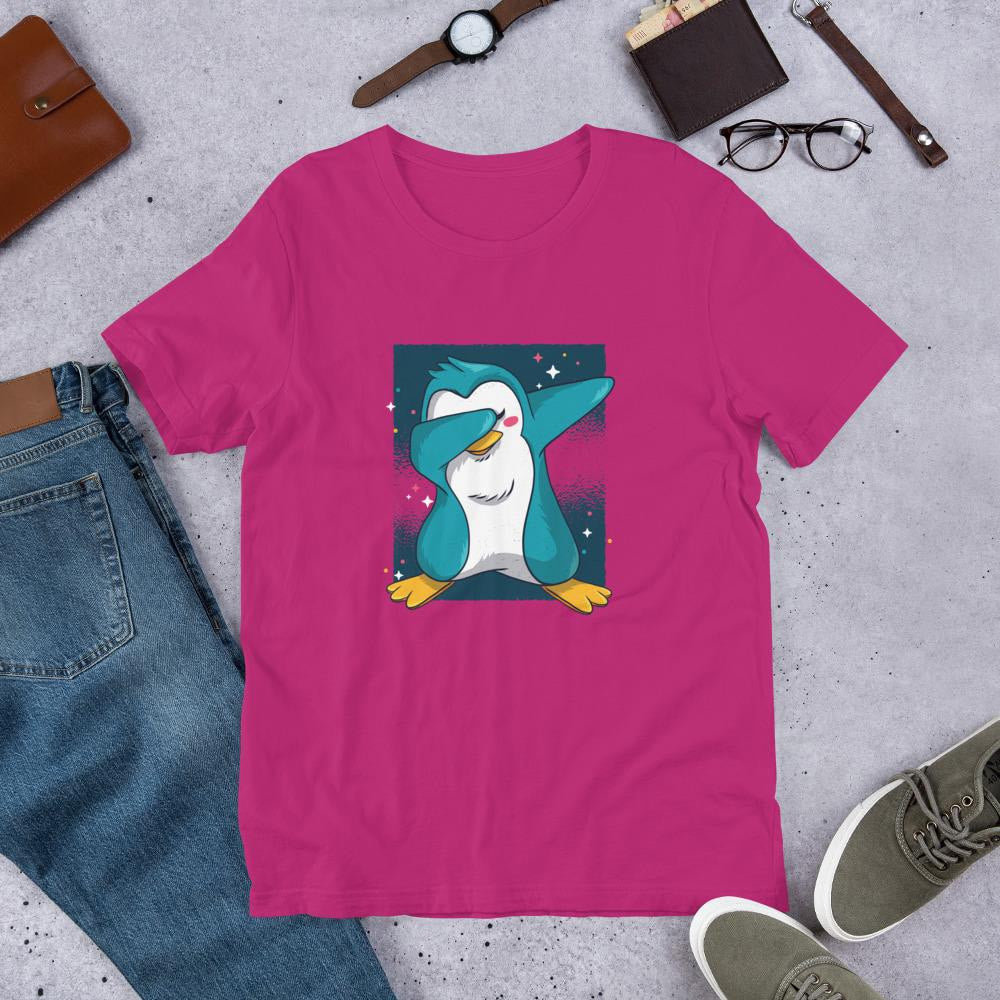 Penguin Dab Half Sleeve T-Shirt — Pink