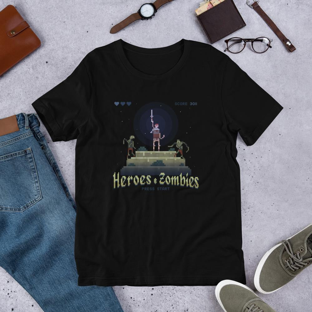 Pixel Arcade Half Sleeve T-Shirt — Black