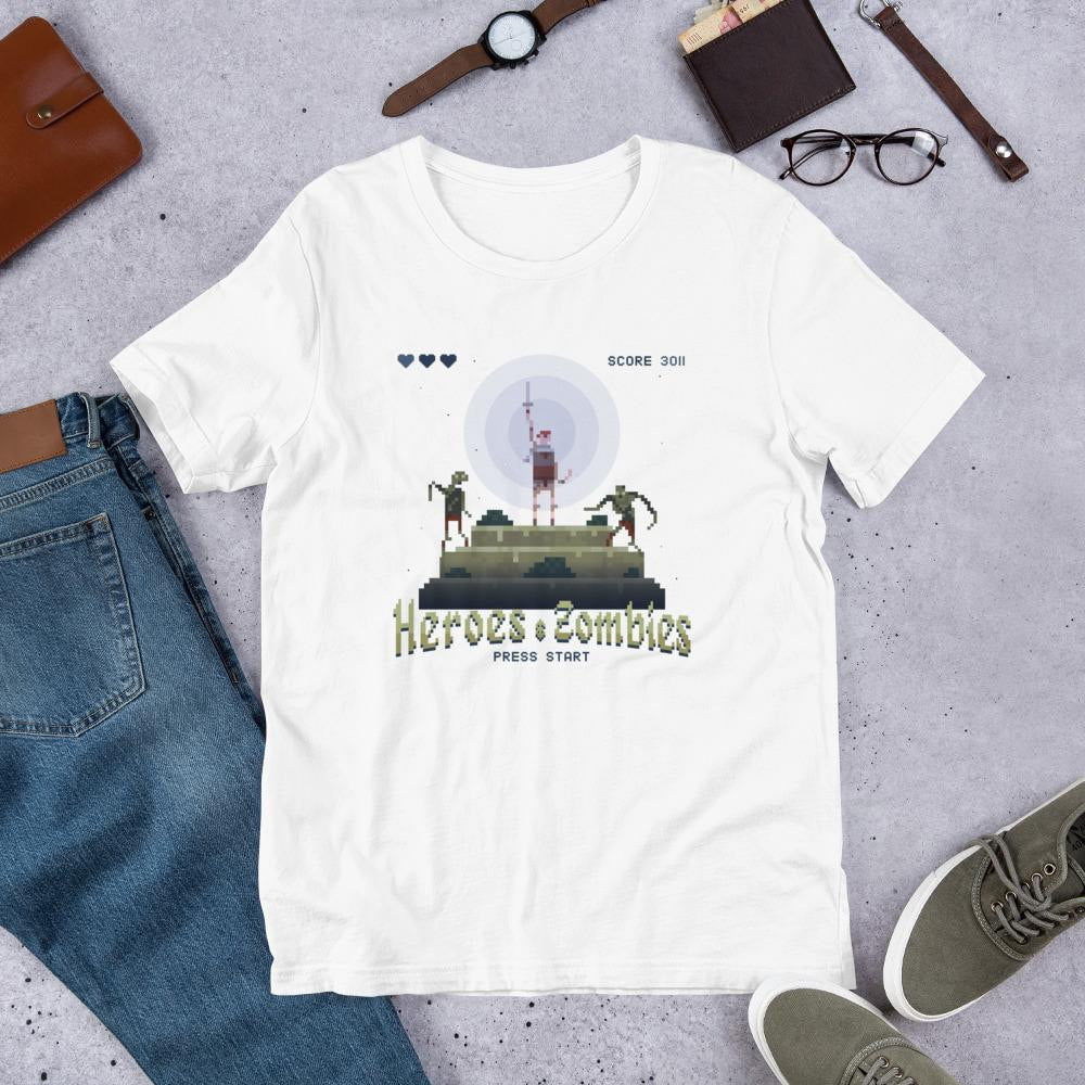 Pixel Arcade Half Sleeve T-Shirt — White