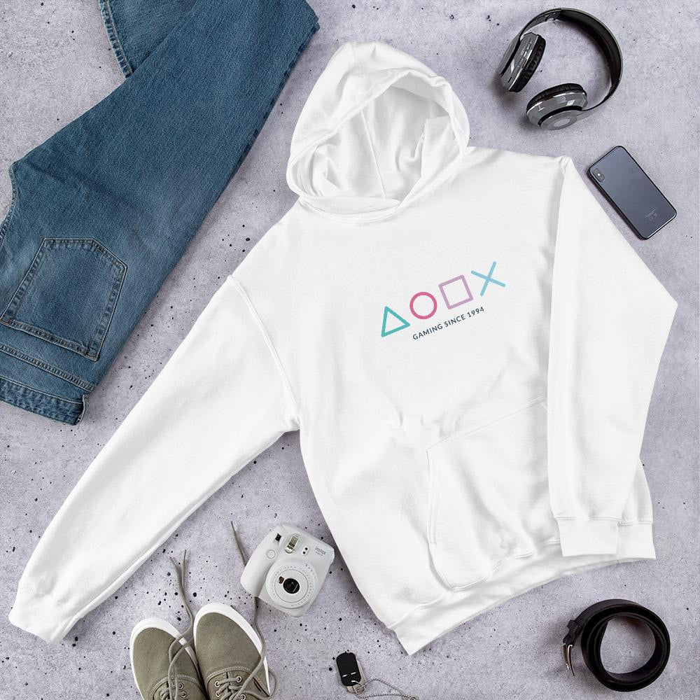 Gaming Since Unisex Hooded Sweatshirt — White