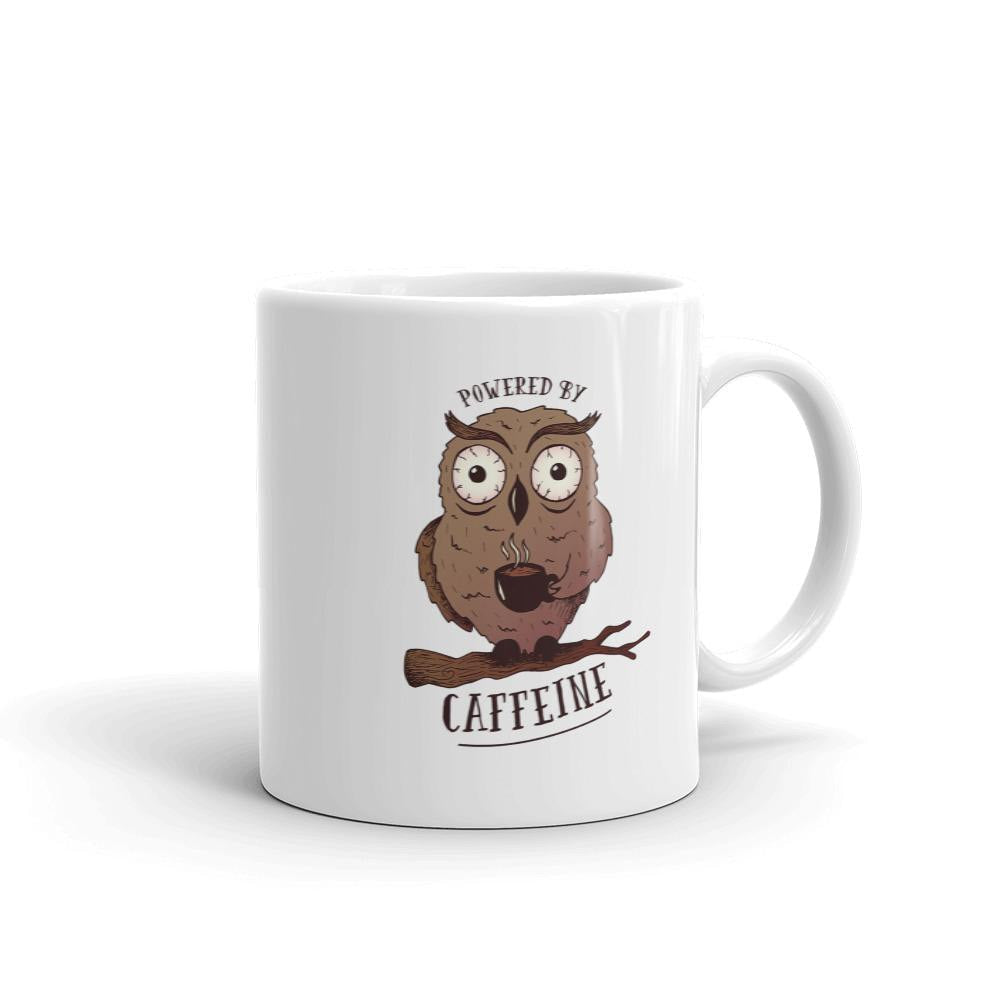 Powered by Caffeine Coffee mug — front view
