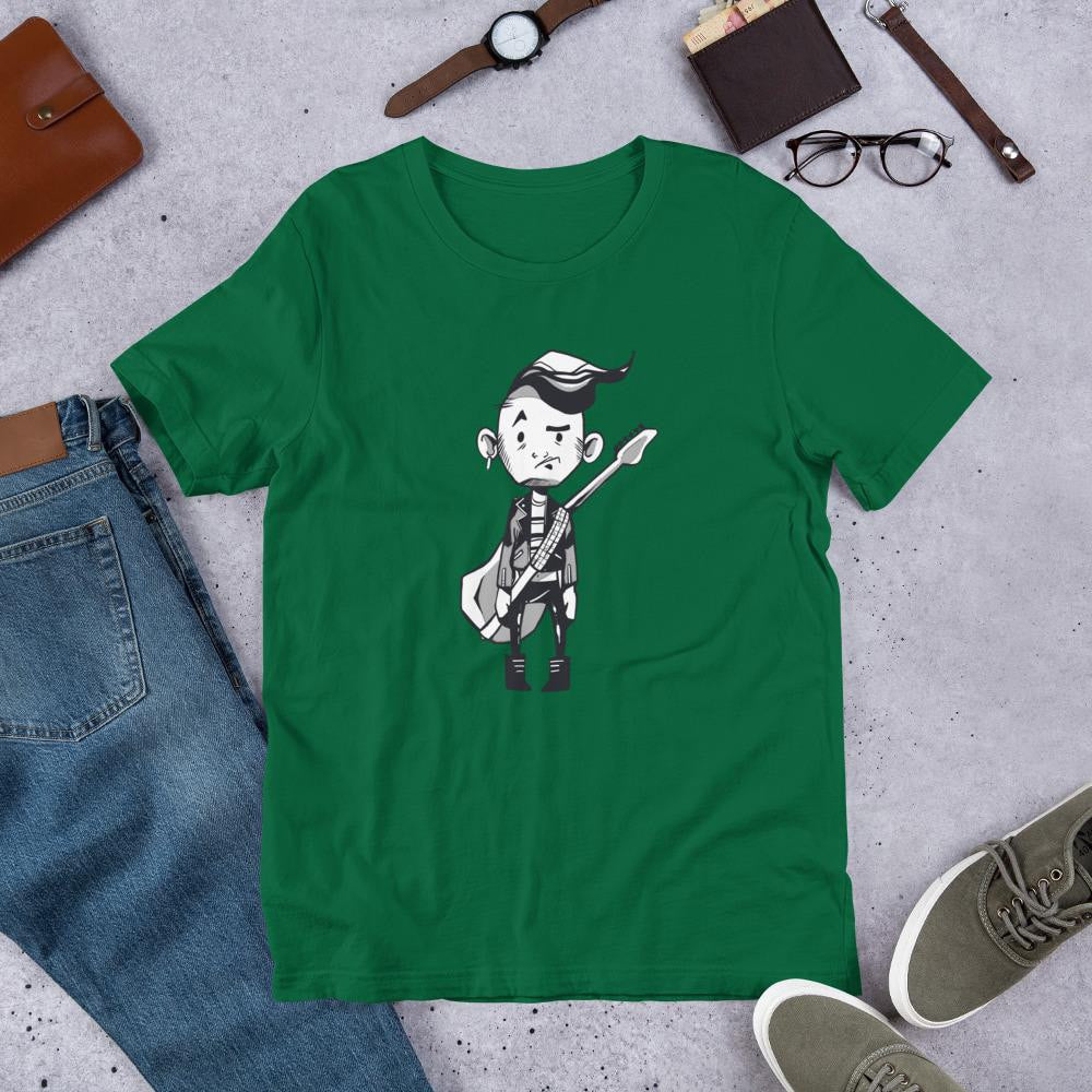 Punk Guitar Half Sleeve T-Shirt — Green