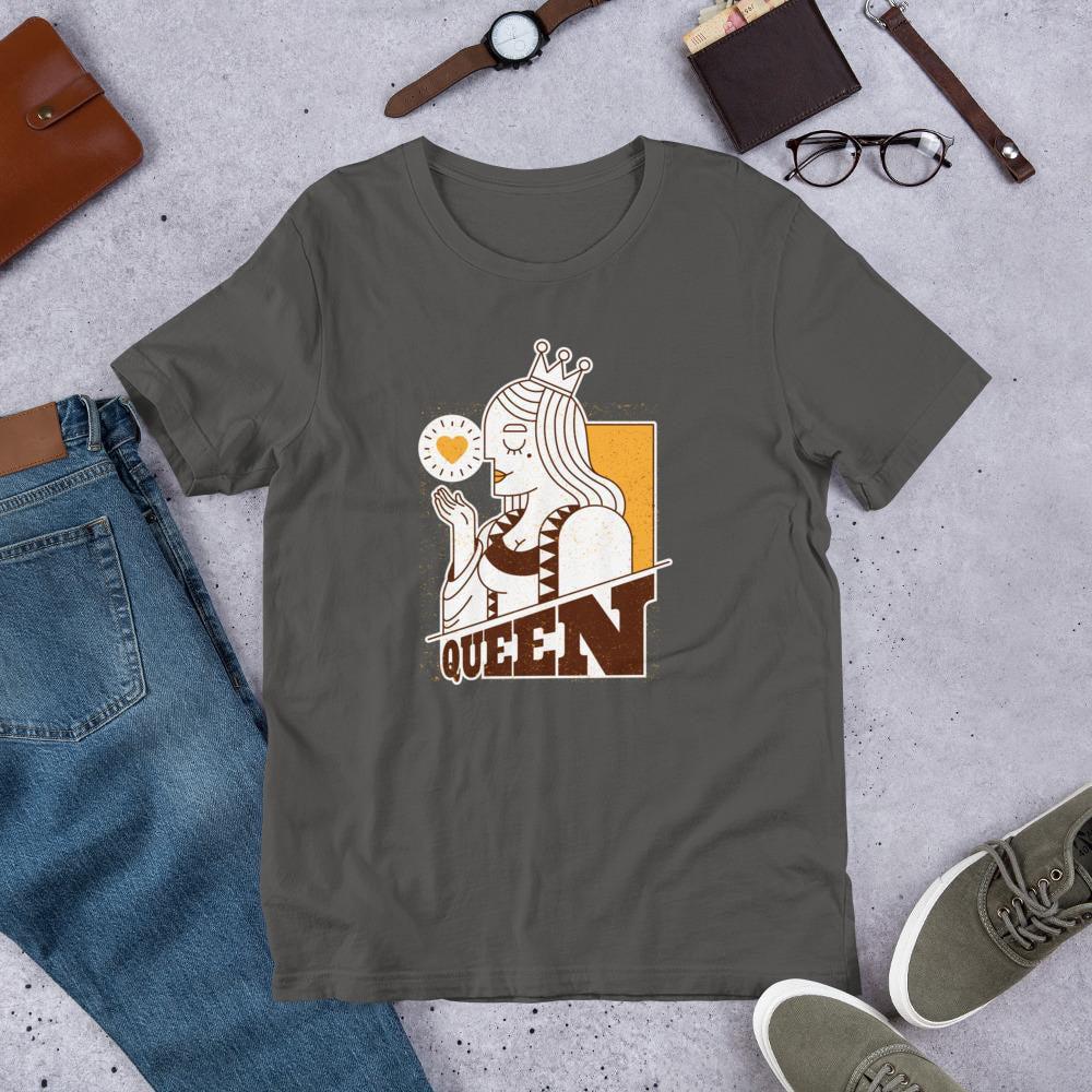 Queen Half Sleeve T-Shirt — Charcoal