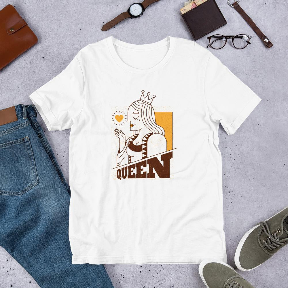 Queen Half Sleeve T-Shirt — White