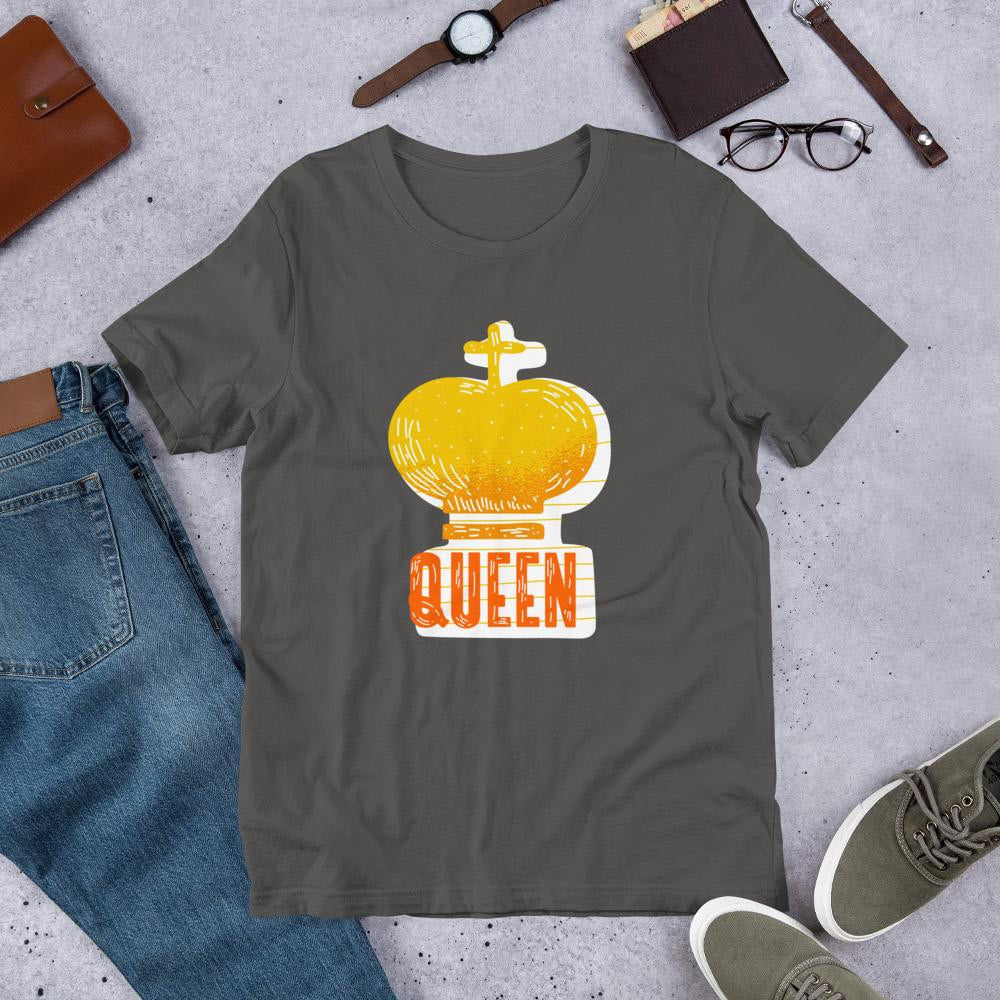 Queen Crown Half Sleeve T-Shirt — Charcoal