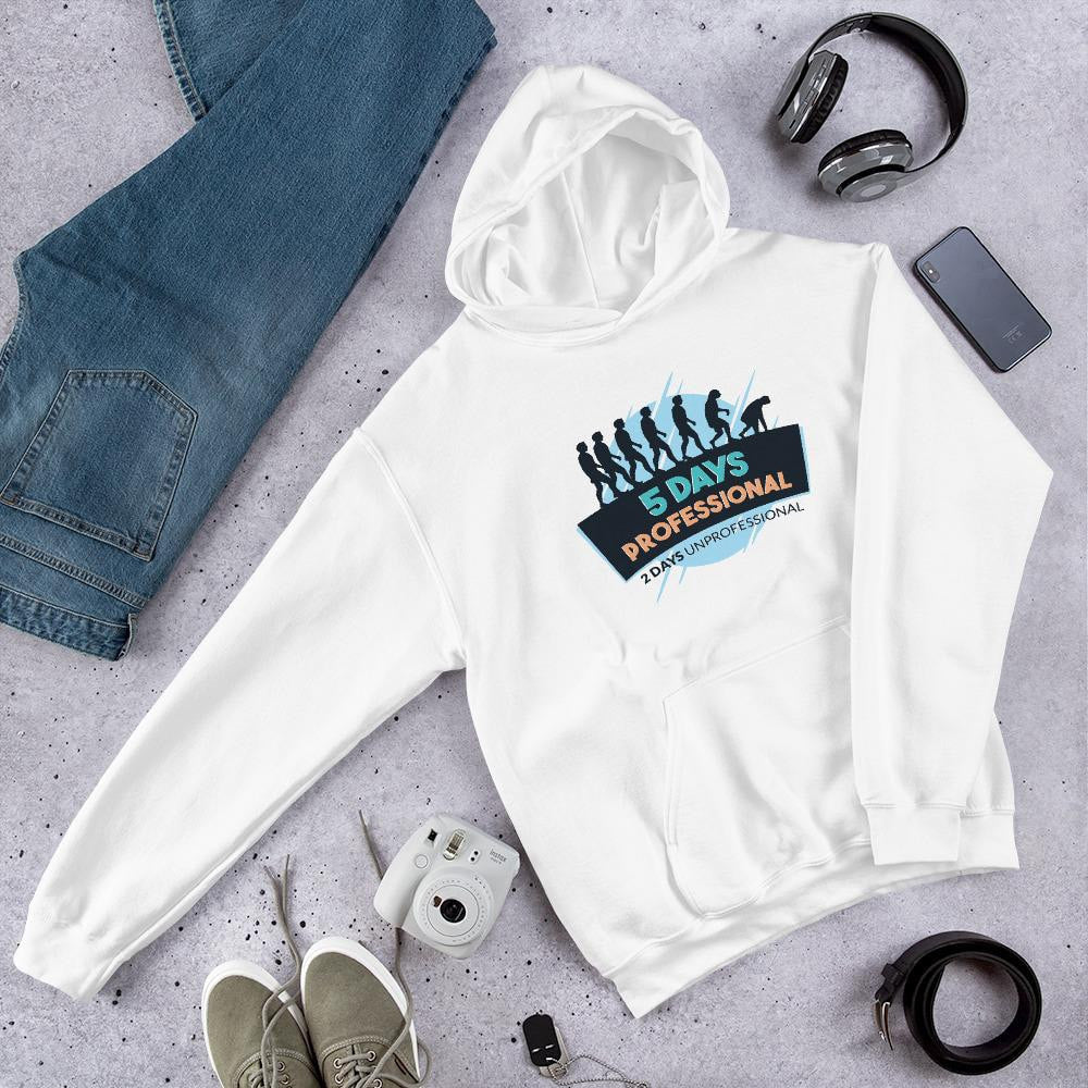 Funny Weekend Unisex Hooded Sweatshirt — White