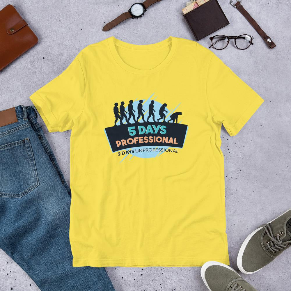 Weekend Half Sleeve T-Shirt — Yellow