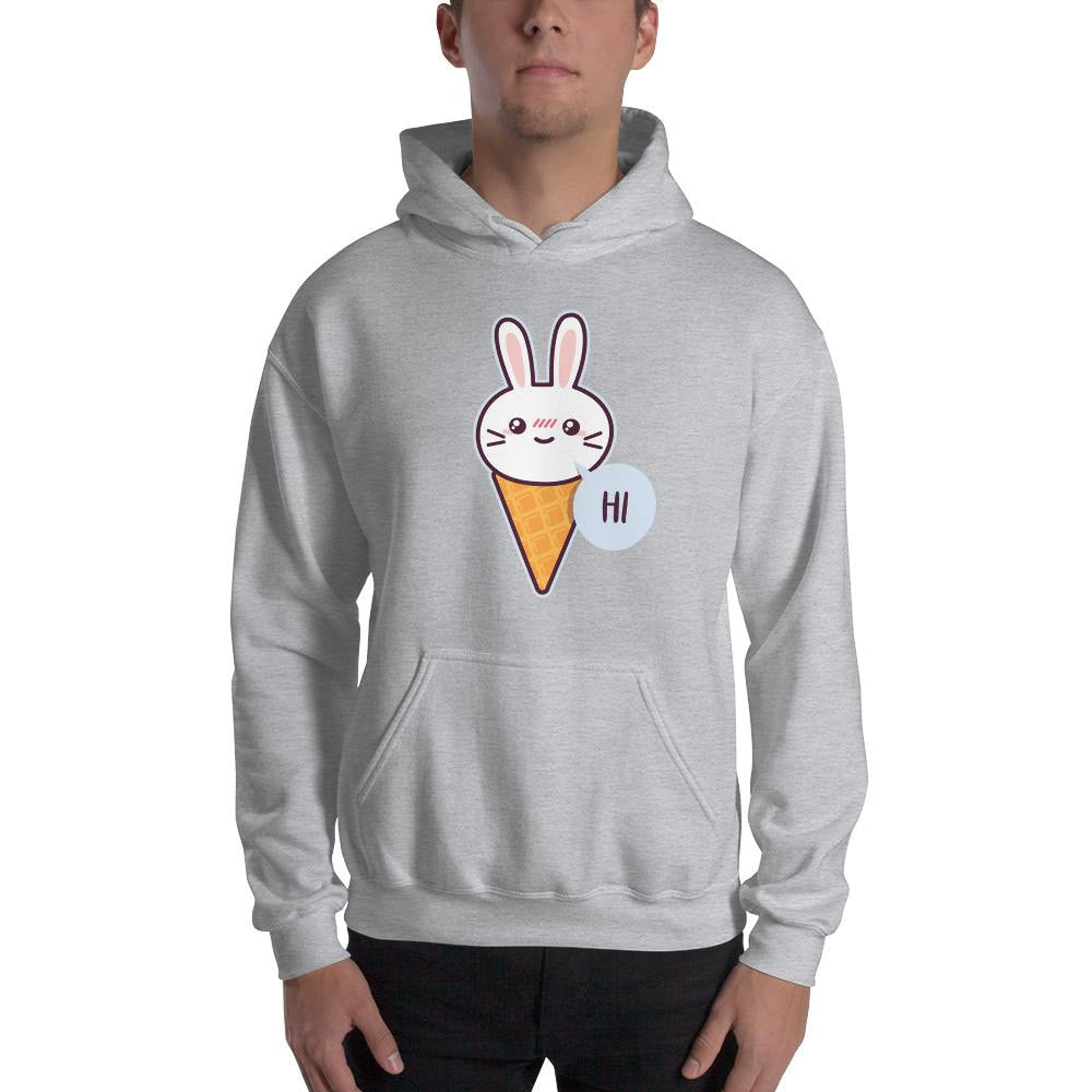 Cute Rabbit Unisex Hooded Sweatshirt — detail view 4