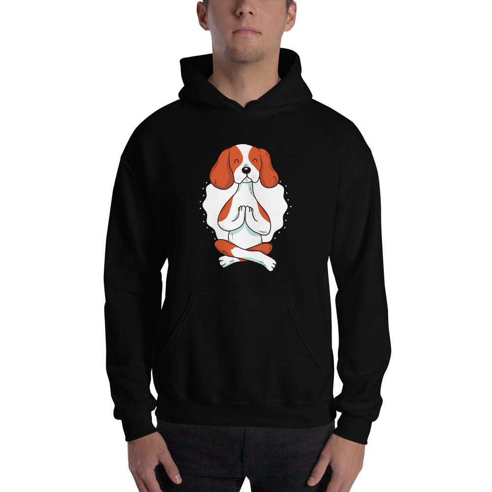 Dog Yoga Unisex Hooded Sweatshirt — detail view 4