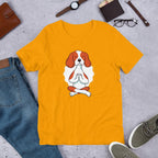 Dog Yoga Half Sleeve T-Shirt — Gold