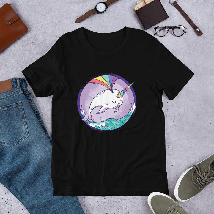 Rainbow Unicorn Whale Half Sleeve T-Shirt