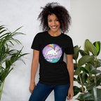 Rainbow Unicorn Whale Half Sleeve T-Shirt — detail view 11