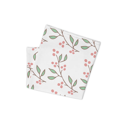 Leaves & Red Floral Neck Gaiter