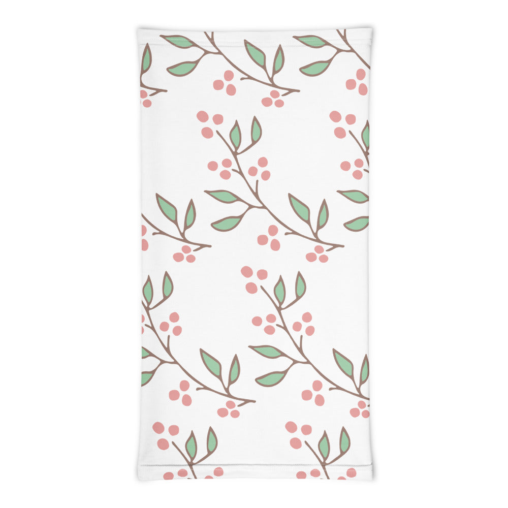 Leaves & Red Floral Neck Gaiter