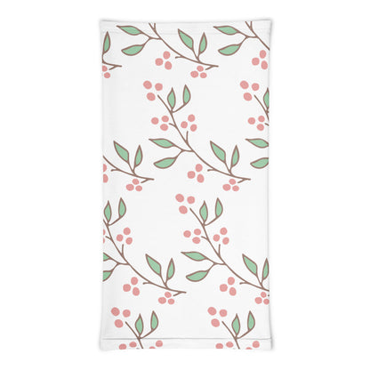 Leaves & Red Floral Neck Gaiter