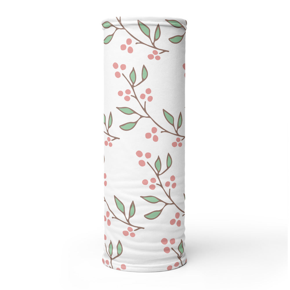 Leaves & Red Floral Neck Gaiter