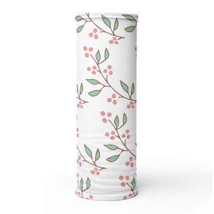 Leaves & Red Floral Neck Gaiter