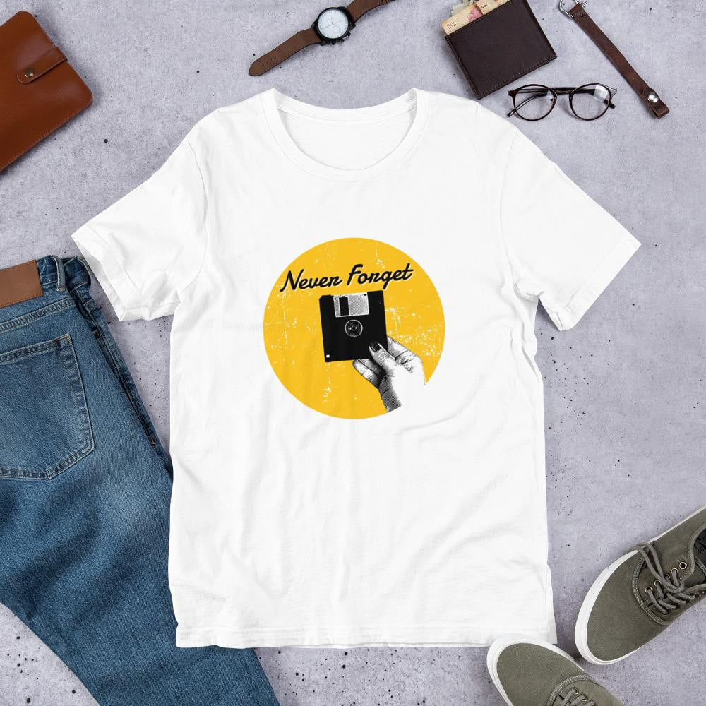 Never Forget Floppy Disk Half Sleeve T-Shirt — Men