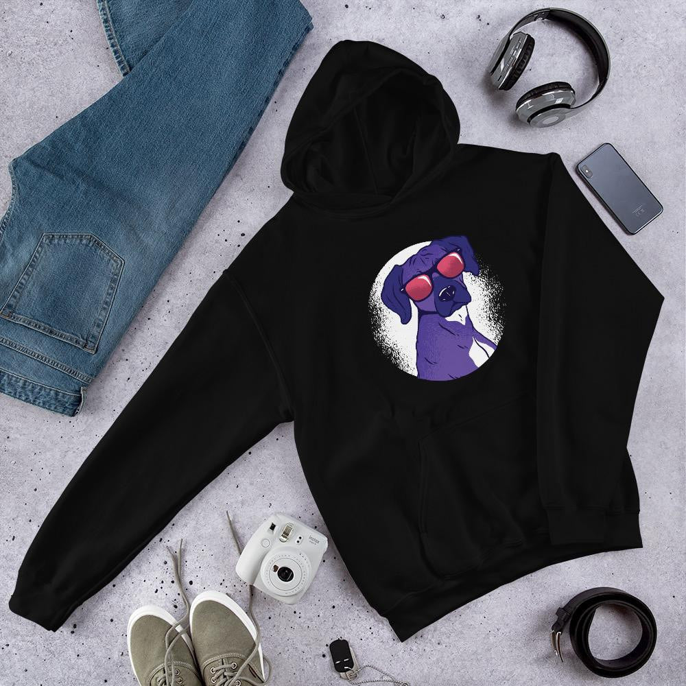 Cool Shady Dog Unisex Hooded Sweatshirt — Black