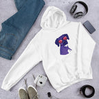 Cool Shady Dog Unisex Hooded Sweatshirt — White