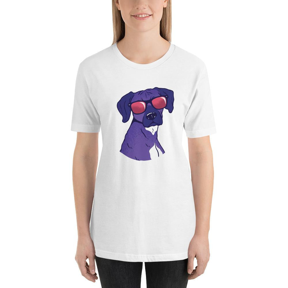 Cool Shady Dog Half Sleeve T-Shirt — White
