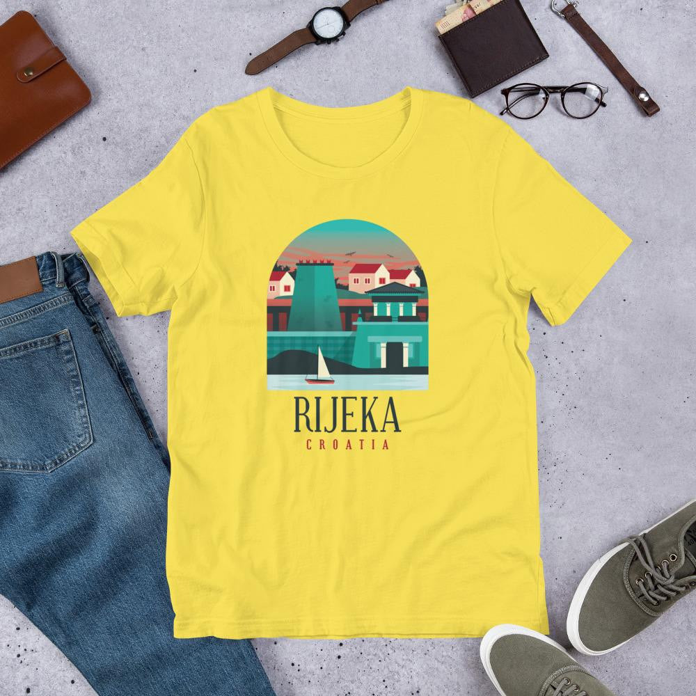 Rijeka Croatia Half Sleeve T-Shirt — Yellow