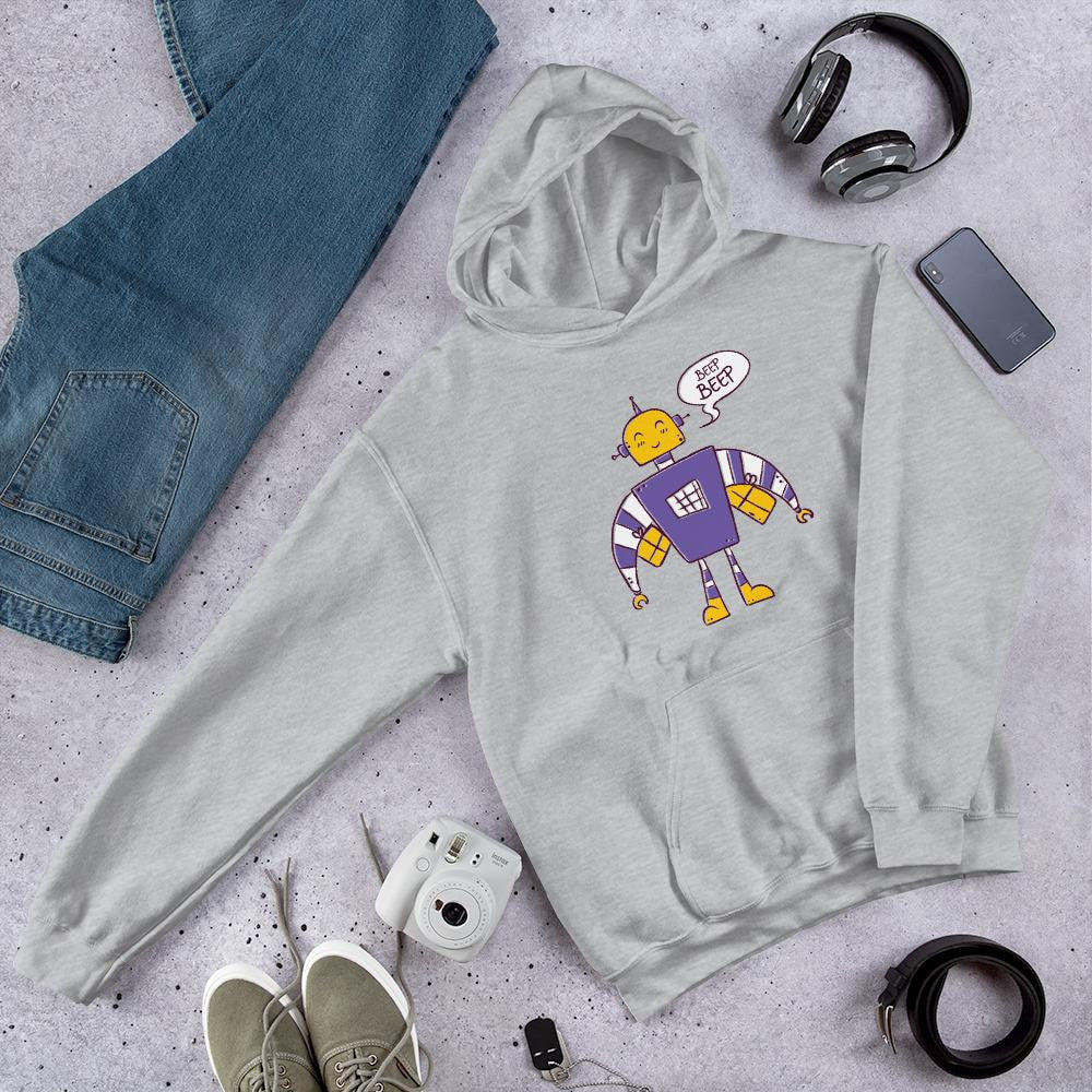 Beep Beep Robot Unisex Hooded Sweatshirt