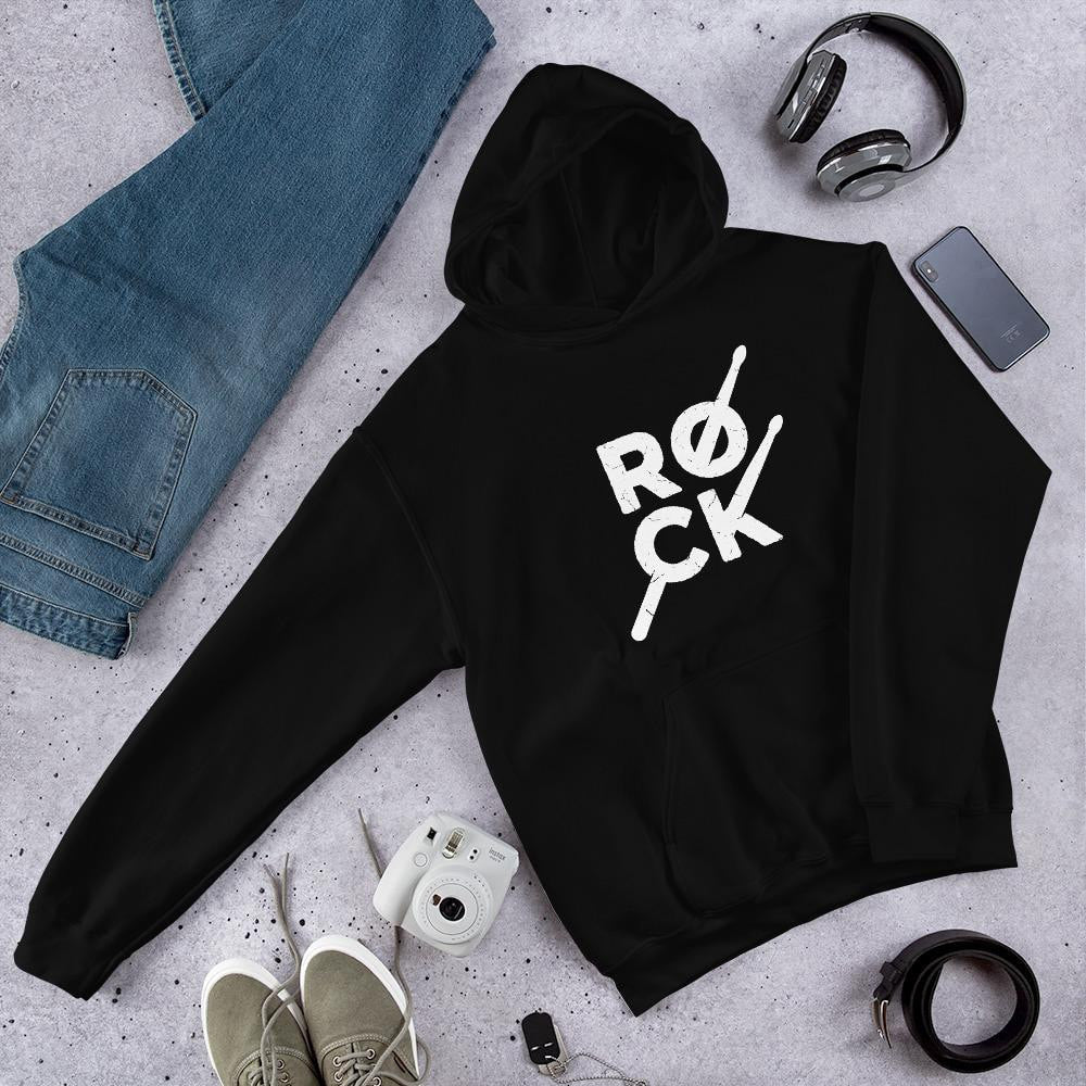 Rock Music Unisex Hooded Sweatshirt — Black