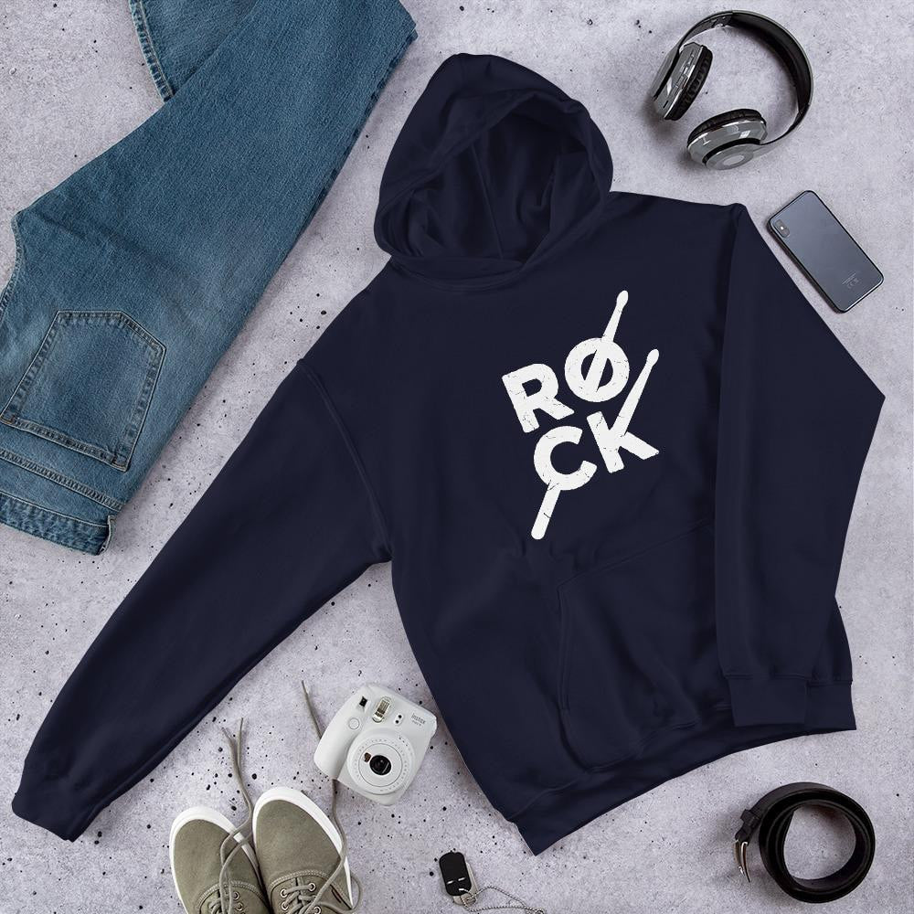 Rock Music Unisex Hooded Sweatshirt — Navy