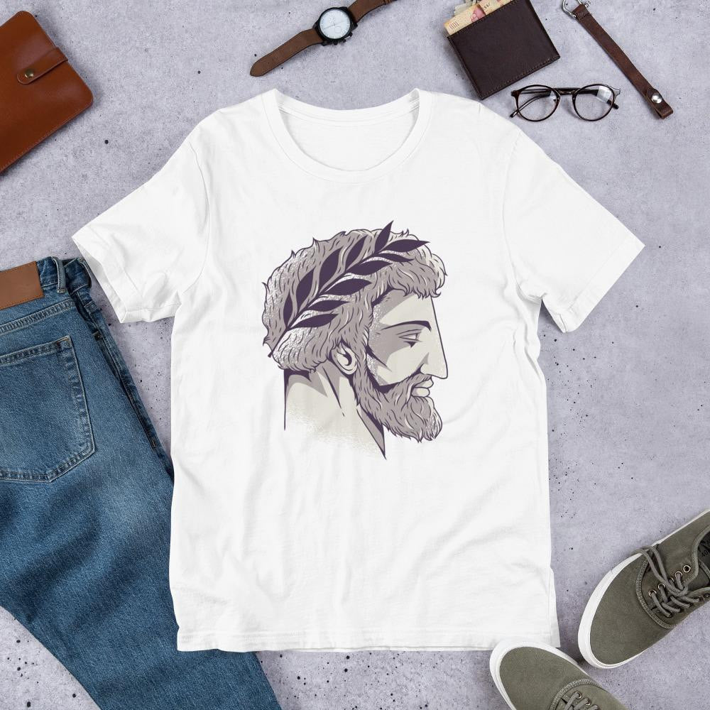 Roman Head Half Sleeve T-Shirt — White