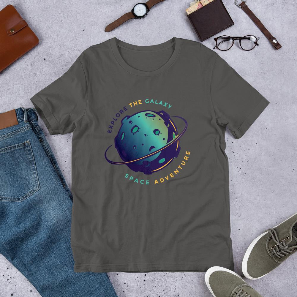 Explore The Galaxy Half Sleeve T-Shirt — Charcoal