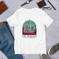 San Francisco California Half Sleeve T-Shirt — White