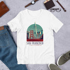San Francisco California Half Sleeve T-Shirt — White