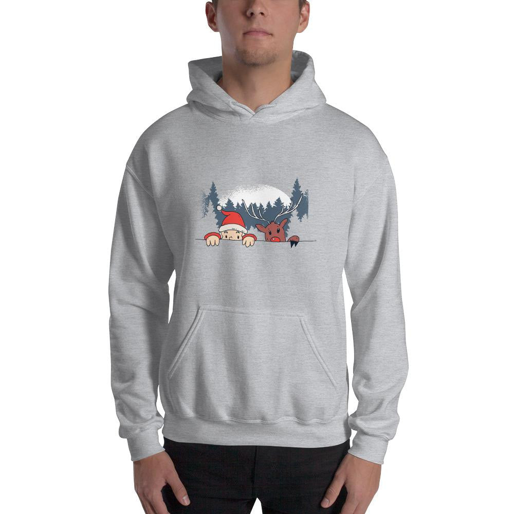 Santa & Reindeer Unisex Hooded Sweatshirt