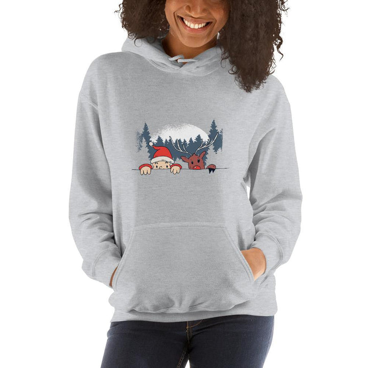 Santa & Reindeer Unisex Hooded Sweatshirt
