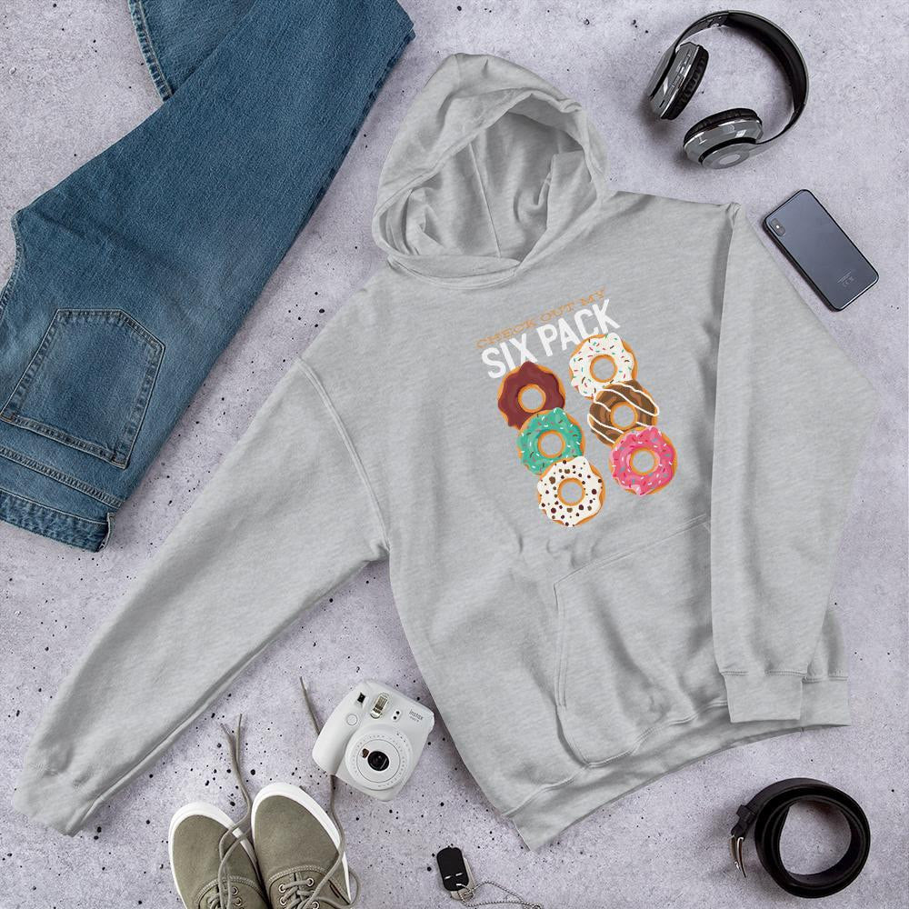 Donut Six Pack Unisex Hooded Sweatshirt — Grey