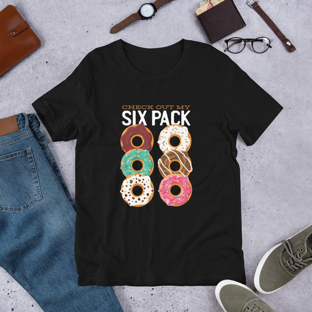 Donut Six Pack Half Sleeve T-Shirt — Black