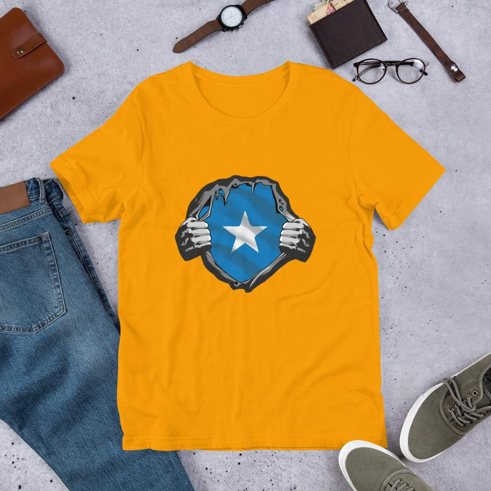 Somalia Flag Half Sleeve T-Shirt — Gold