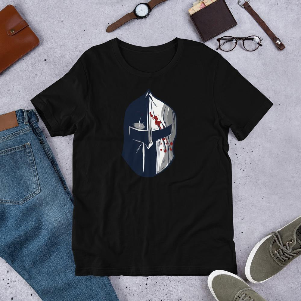 Spartan Helmet Half Sleeve T-Shirt — Black