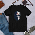 Spartan Helmet Half Sleeve T-Shirt — Black