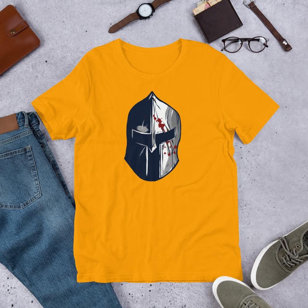 Spartan Helmet Half Sleeve T-Shirt — Gold