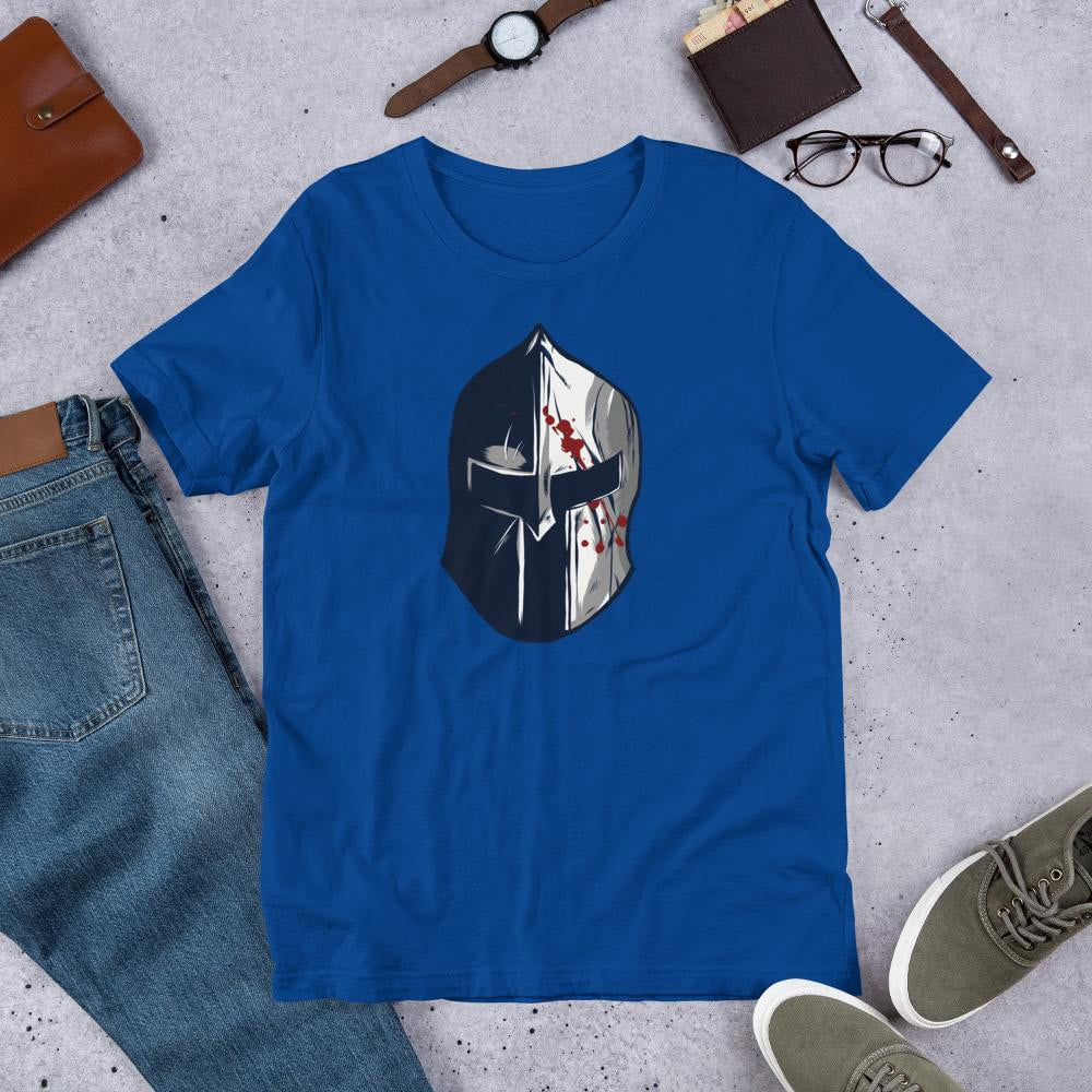 Spartan Helmet Half Sleeve T-Shirt — Blue