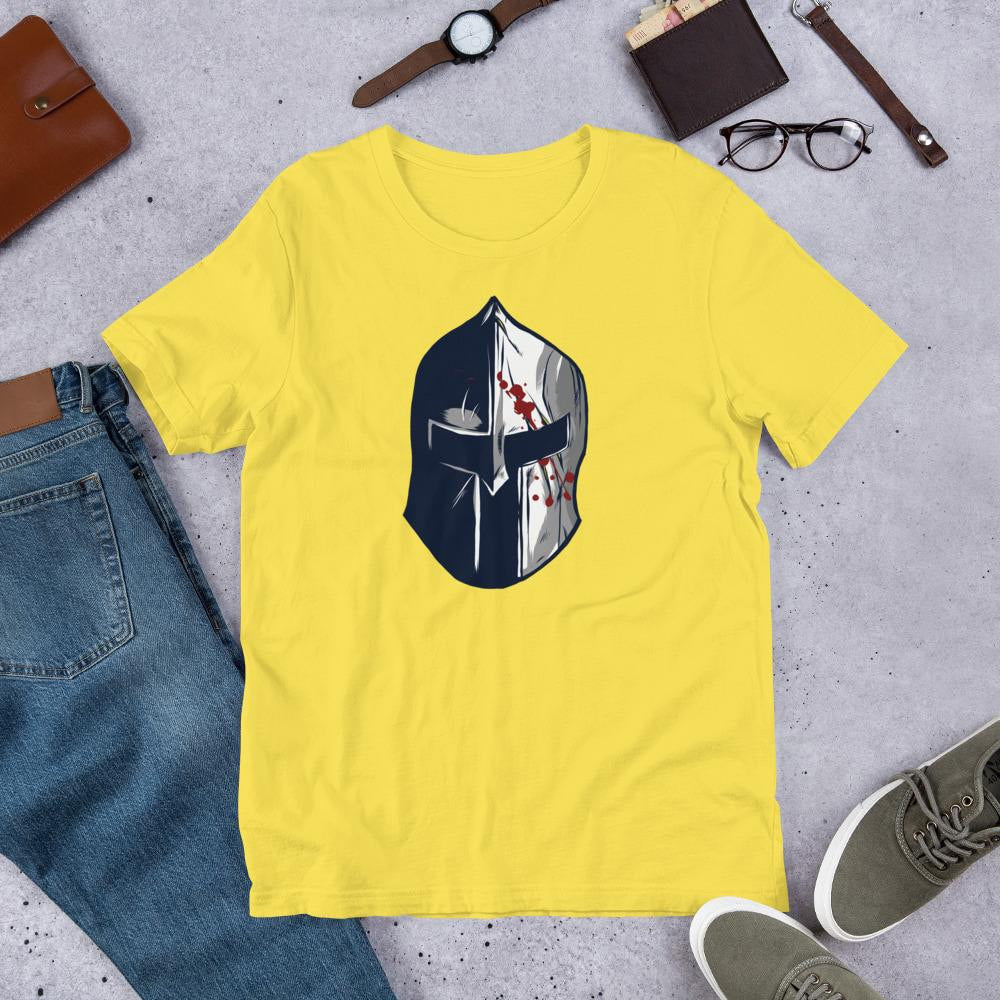 Spartan Helmet Half Sleeve T-Shirt — Yellow