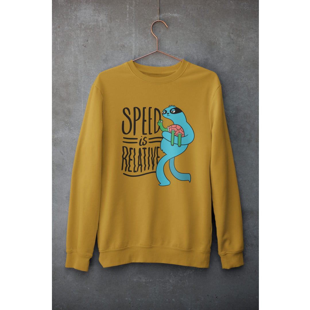 Speed Is Relative Unisex Sweatshirt — Mustard