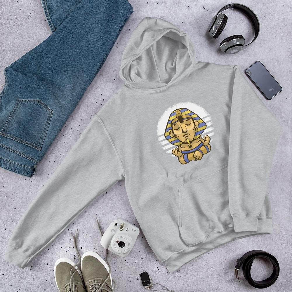 Sphynx Yoga Unisex Hooded Sweatshirt — Grey